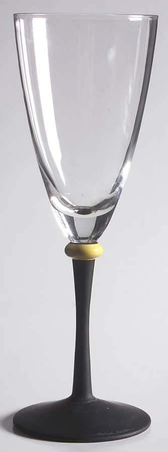 DHC1 Yellow and Black (Yellow Ring, Black Stem) Fluted Champagne by Daniel Hechter-1