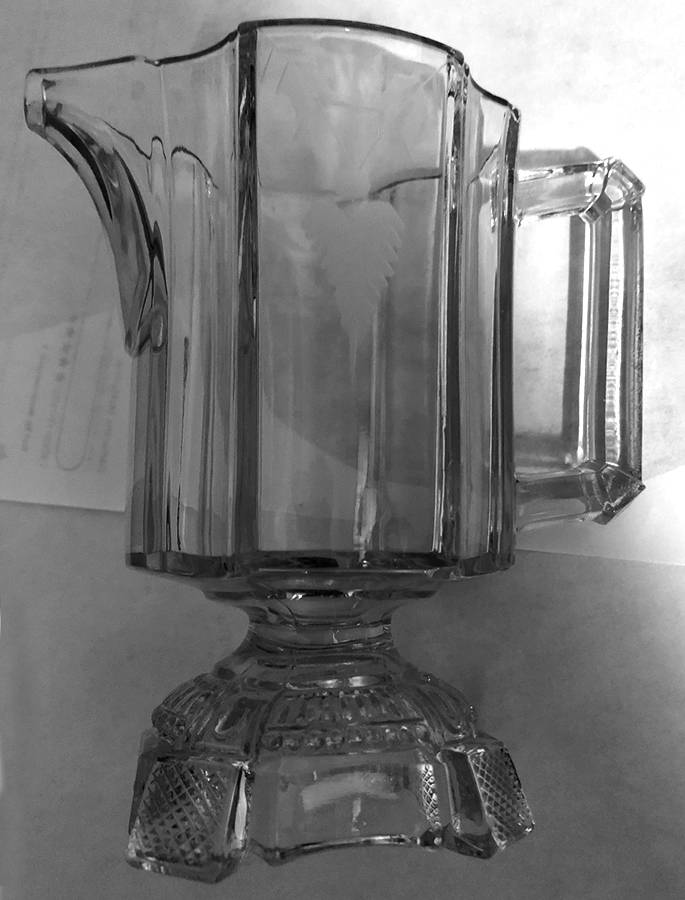 Celtic Cross Engraved Clear (Stem 771, Engraved) Creamer by Duncan & Miller-1