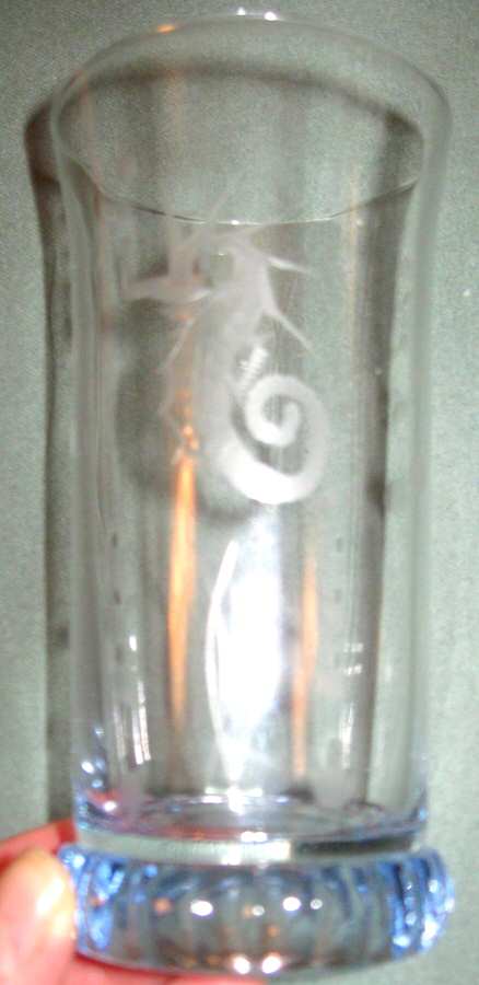 Seahorse Light Blue Flat Tumbler by Duncan & Miller-1