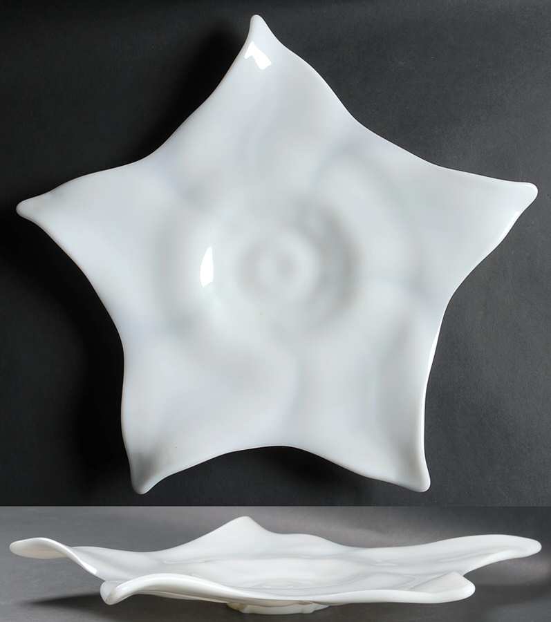 American Way Milkglass 16" Sandwich Plate by Duncan & Miller-1