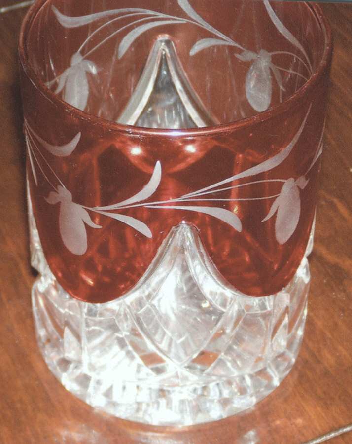 Swag Block Ruby Flash Flat Tumbler by Duncan & Miller-1