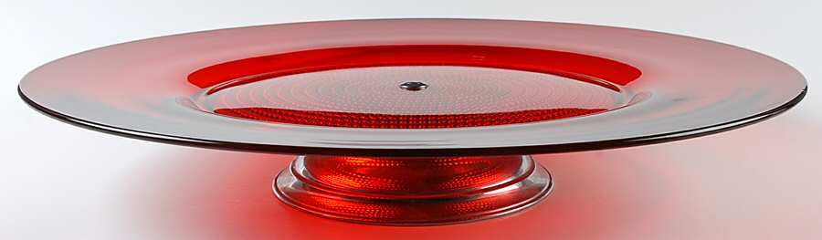 Teardrop Ruby Base for (4 Piece) Lazy Susan by Duncan & Miller-1