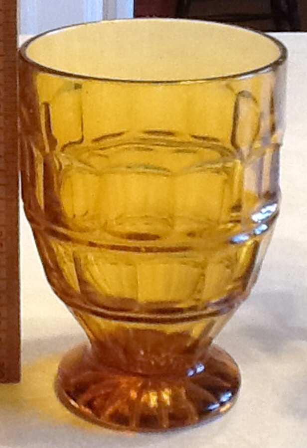 Victorian Amber 9 Oz Footed Tumbler by Duncan & Miller-1