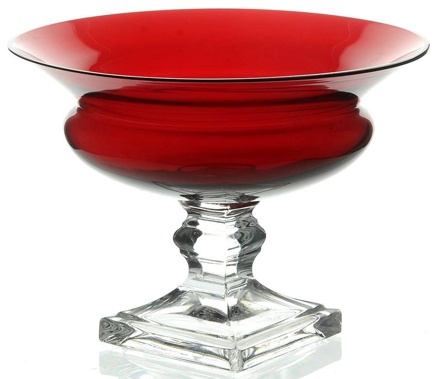 Grecian Ruby Round Compote (Height X Width) by Duncan & Miller-1