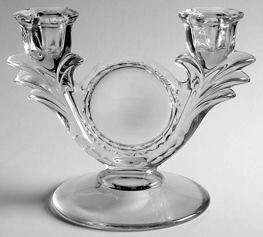 30 Clear Double Light Candlestick by Duncan & Miller-1