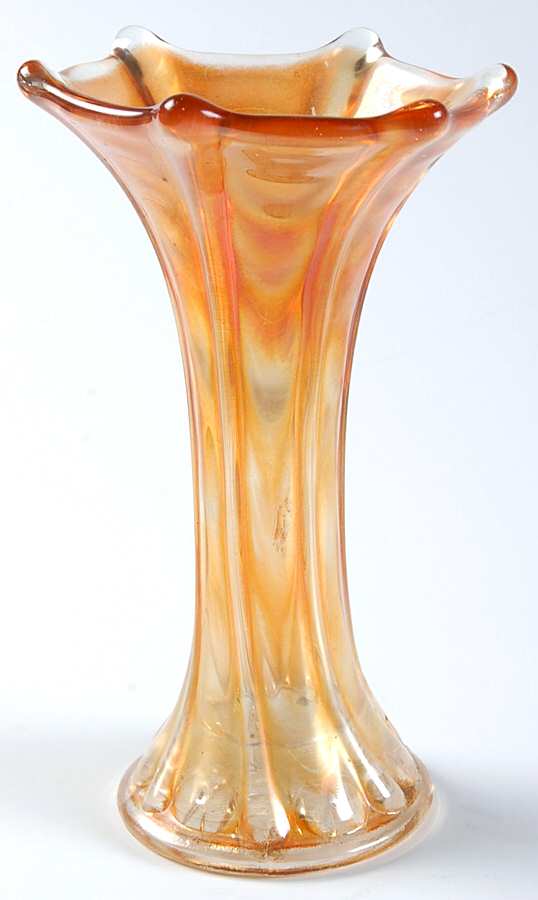 Pulled Loop Marigold (Carnival) 6" Bud Vase by Dugan-1