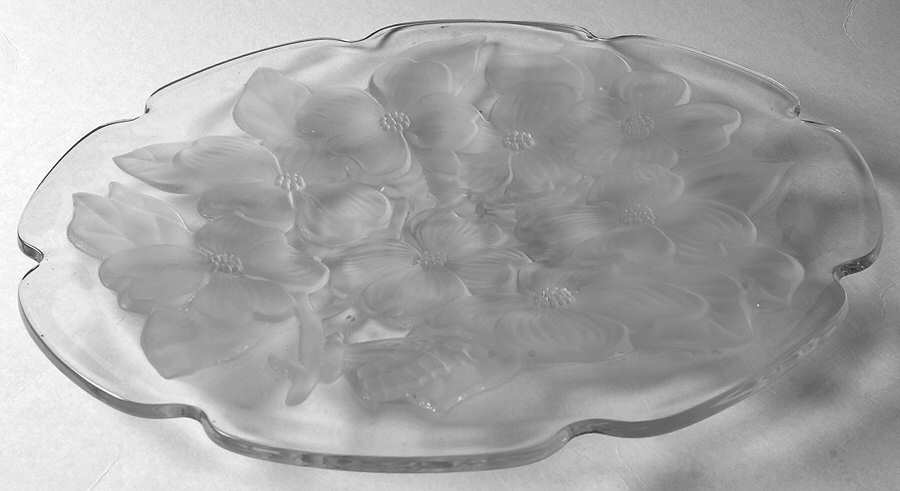 Dogwood Clear (Frosted) 14" Serving Plate by Duncan & Miller-1