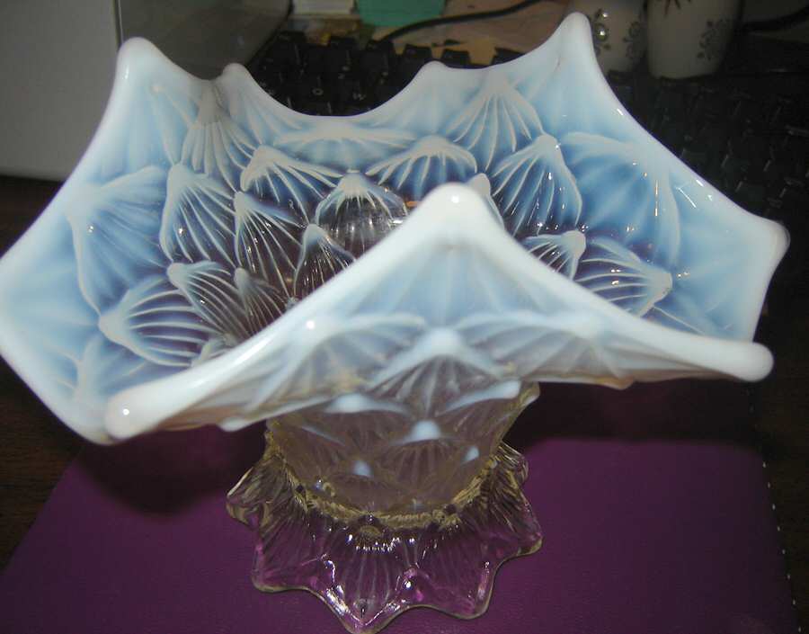 Palisades Blue (Opalescent) Bud Vase by Dugan-1