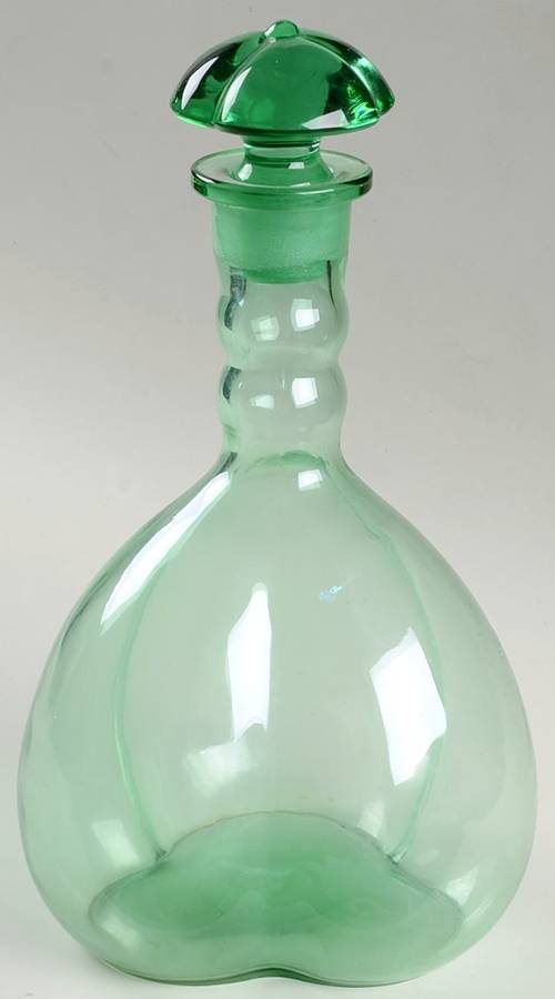55 Green Decanter & Stopper by Duncan & Miller-1
