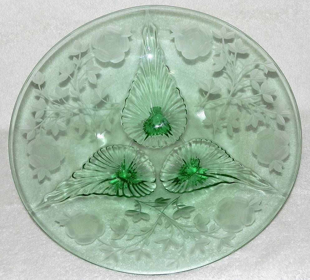 3-1 Green 12" Flared Bowl by Duncan & Miller-1