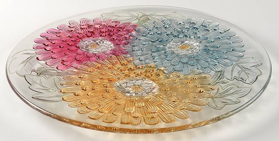 Chrysanthemum 15" 3-Toed Plate by Duncan & Miller-1