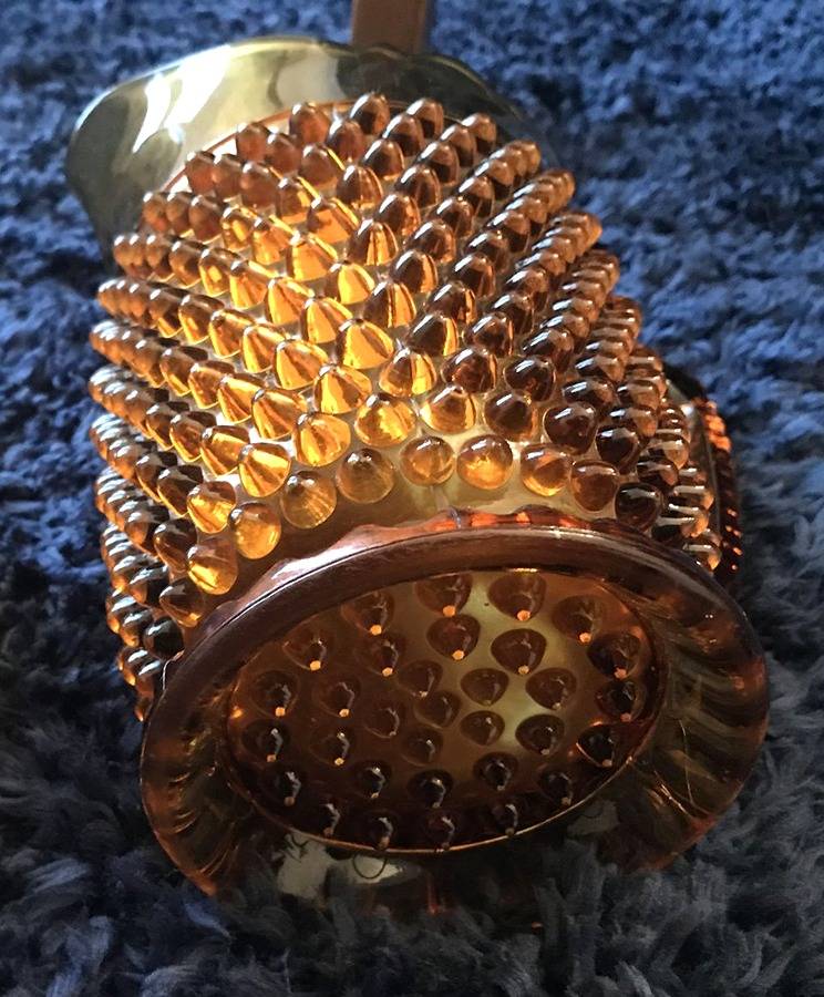 Hobnail Amber Pitcher by Doyle Glass-1