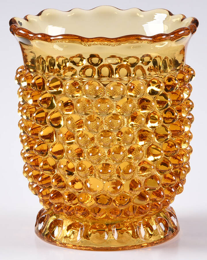 Hobnail Amber Open Sugar by Doyle Glass-1