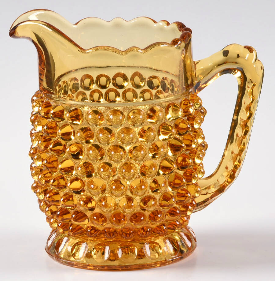 Hobnail Amber Creamer by Doyle Glass-1