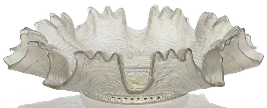 Round Up-White Carnival 9" Round Crimped Bowl by Dugan-1