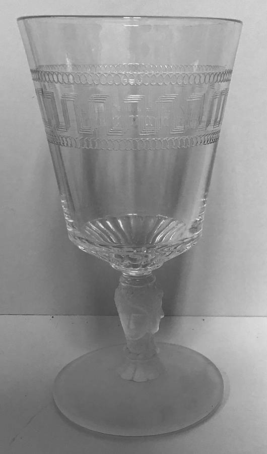 Three Face Etch #1 Water Goblet by Duncan & Miller-1