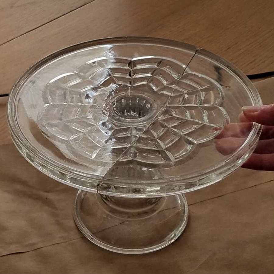 Bric a Brac Round Cake Stand by Doyle Glass-1