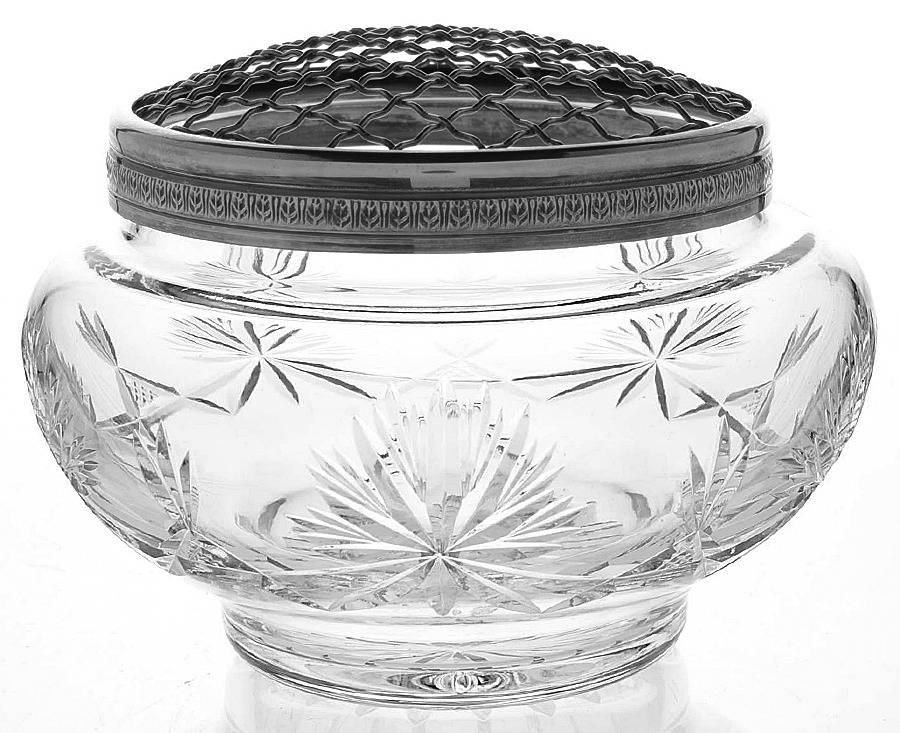 Star of Edinburgh 4" Rose Bowl & Metal Frog by Edinburgh Crystal-1