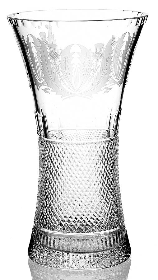 Thistle (Cut) 9" Flower Vase by Edinburgh Crystal-1