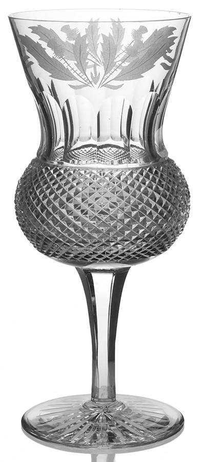 Thistle (Cut) Tall Water Goblet by Edinburgh Crystal-1
