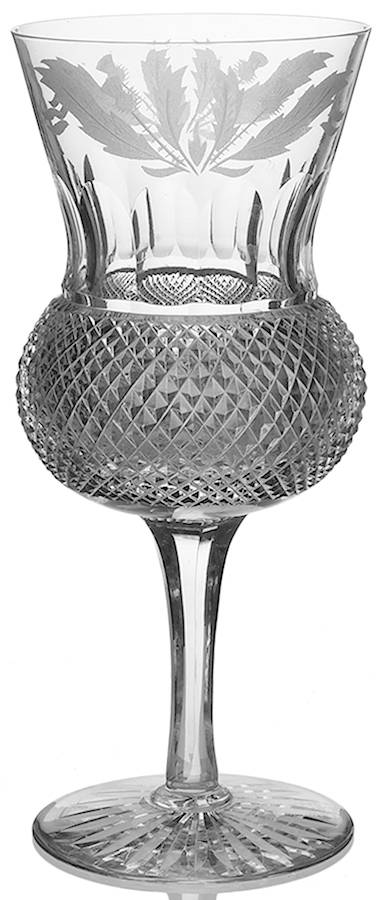 Thistle (Cut) Tall Water Goblet by Edinburgh Crystal-1