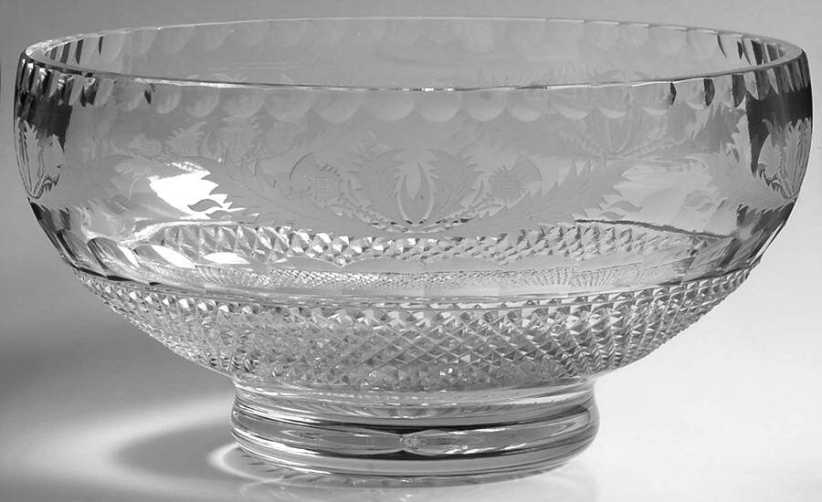 Thistle (Cut) 8" Round Bowl by Edinburgh Crystal-1