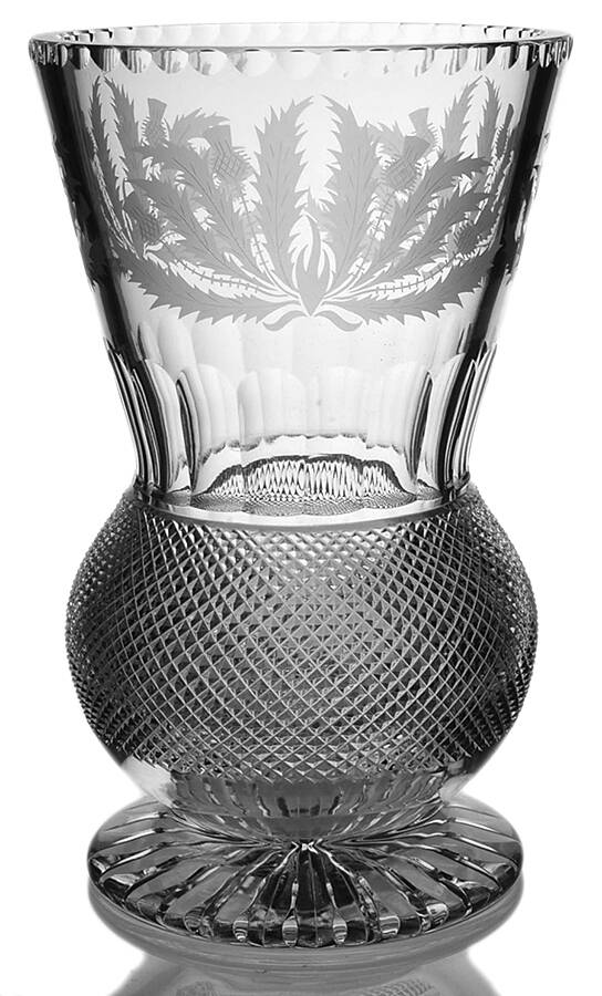 Thistle (Cut) 10" Flower Vase by Edinburgh Crystal-1