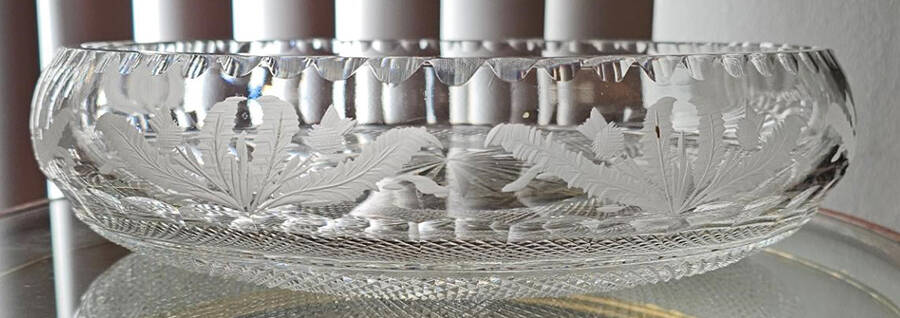 Thistle (Cut) 11" Shallow Round Bowl by Edinburgh Crystal-1