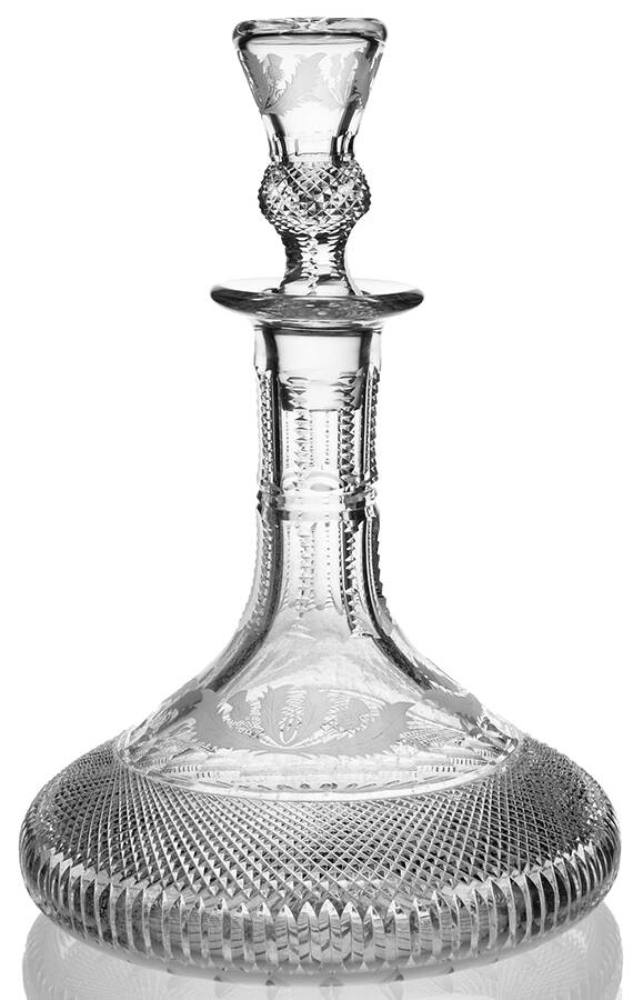 Thistle (Cut) Magnum Decanter & Stopper by Edinburgh Crystal-1