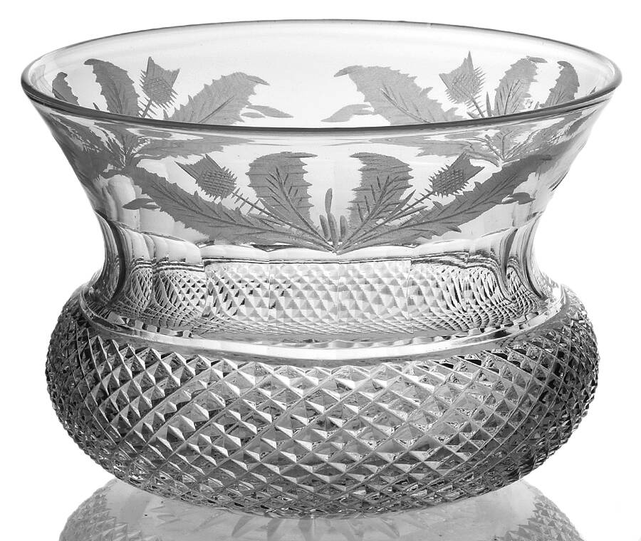 Thistle (Cut) Finger Bowl by Edinburgh Crystal-1