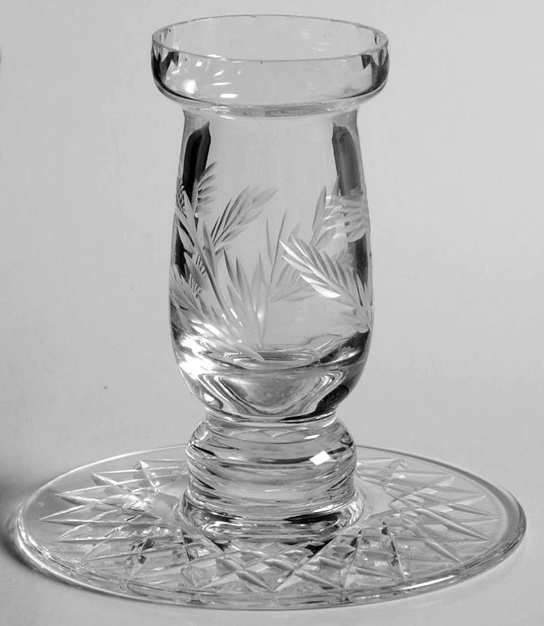 Thistle (Cut) 3" Single Light Candlestick by Edinburgh Crystal-1