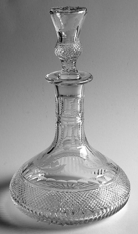 Thistle (Cut) Ships Decanter & Stopper by Edinburgh Crystal-1