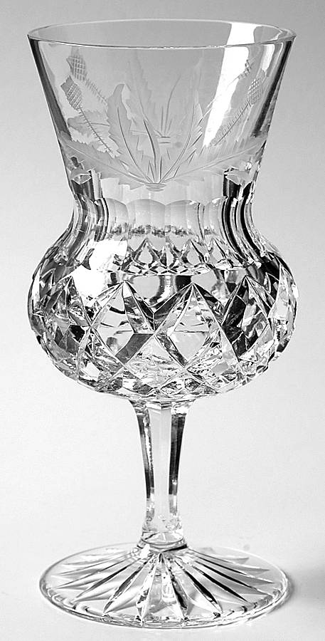 Thistle (Cut) Water Goblet by Edinburgh Crystal-1
