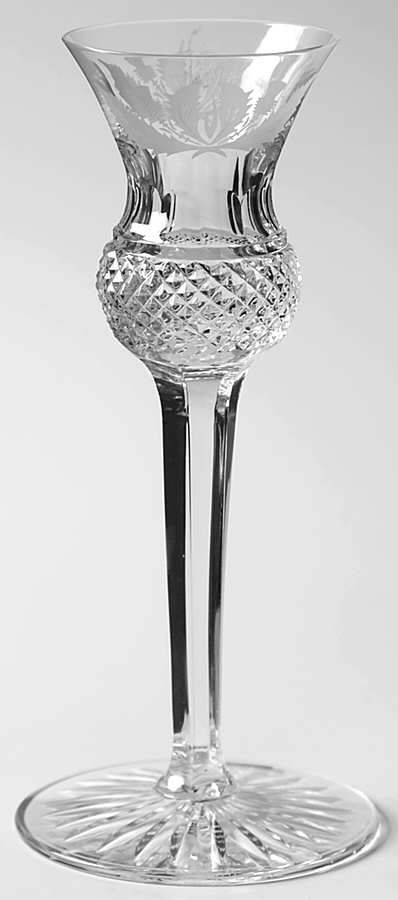 Thistle (Cut) 6" Single Light Candlestick by Edinburgh Crystal-1