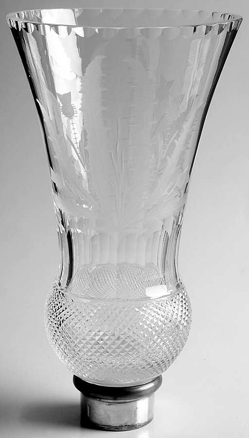 Thistle (Cut) Hurricane Lamp, Globe Only by Edinburgh Crystal-1