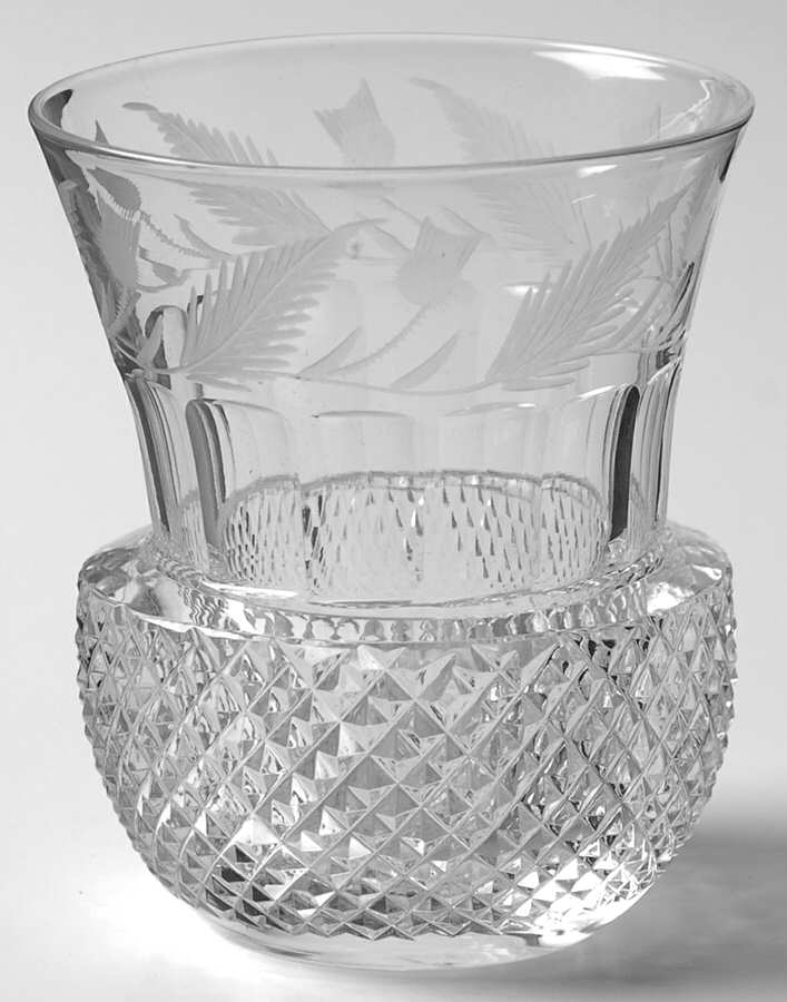 Thistle (Cut) 6 Oz Flat Tumbler by Edinburgh Crystal-1