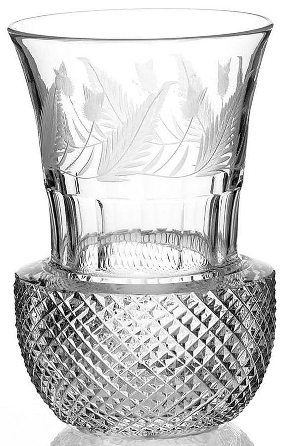 Thistle (Cut) 10 Oz Flat Tumbler by Edinburgh Crystal-1