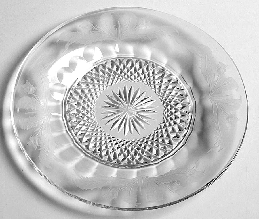 Thistle (Cut) Bread & Butter Plate by Edinburgh Crystal-1