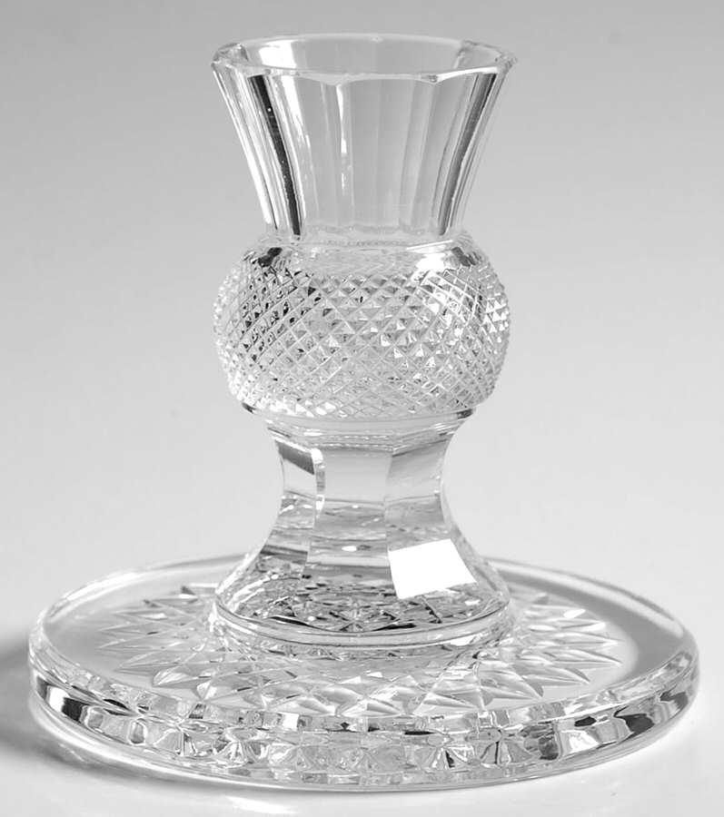 Thistle (Plain) Single Light Candlestick by Edinburgh Crystal-1