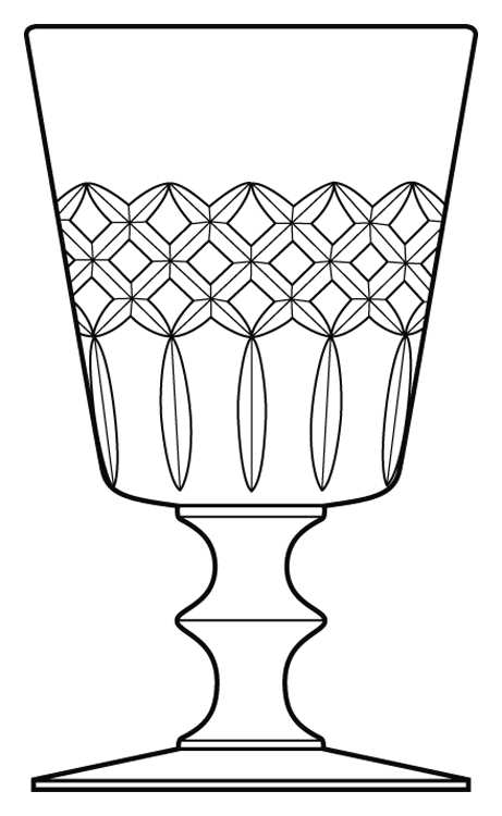 Diamond Water Goblet by English Rock-1