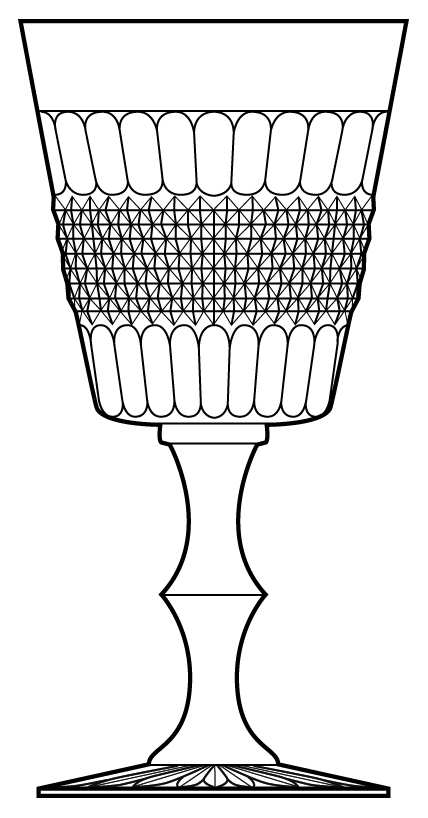 Cameron (Square Bowl) Water Goblet by Edinburgh Crystal-1