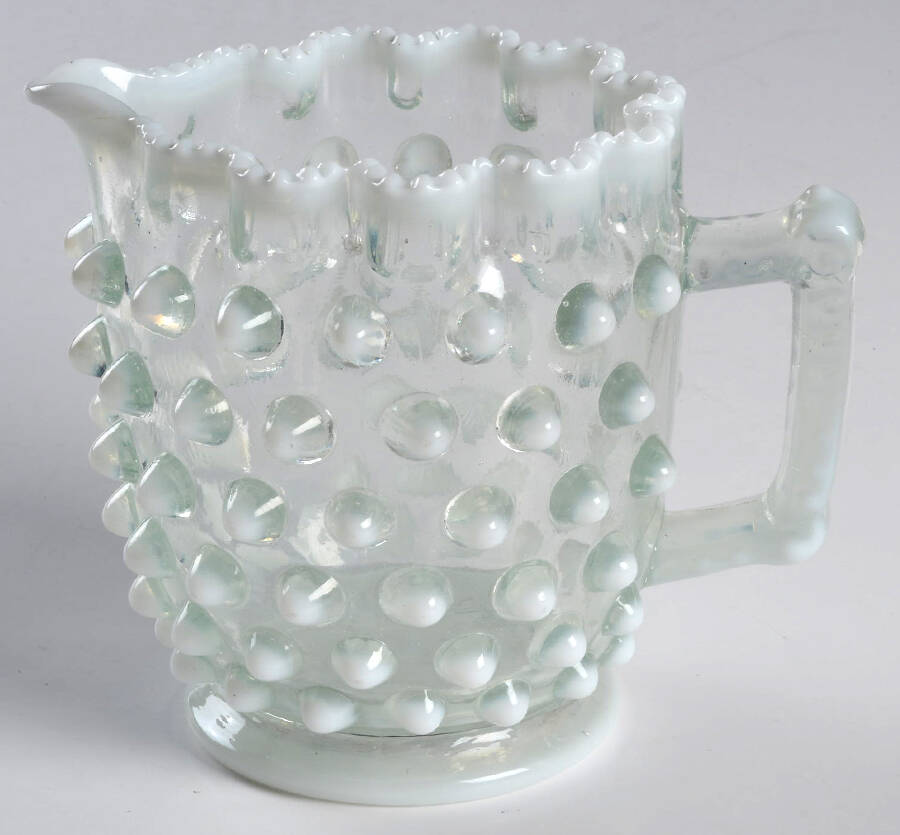 Elson Dew Drop White (Opalescent) Creamer by Elson Glass Company-1