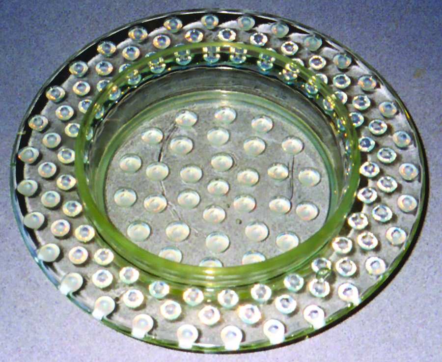 Elson Dew Drop White (Opalescent) Round Butter Dish No Lid by Elson Glass Company-1