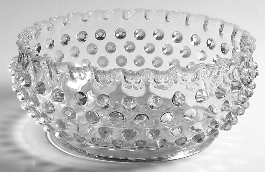 Elson Dew Drop White (Opalescent) 8" Round Bowl by Elson Glass Company-1