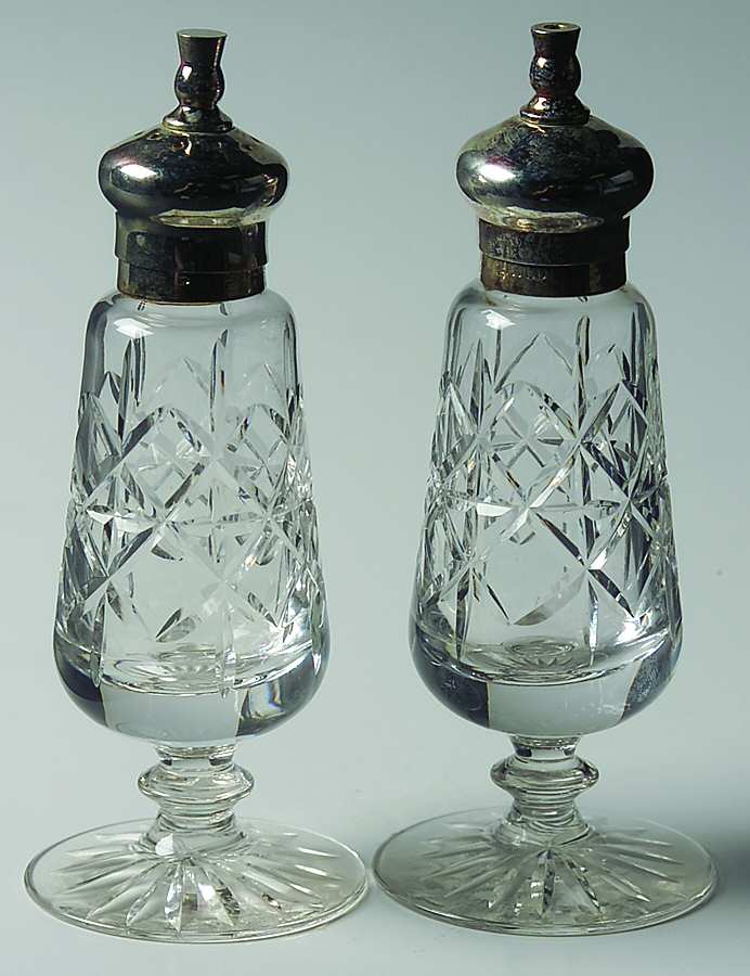 83023 Footed Salt and Pepper with Metal Lids by Edinburgh Crystal-1