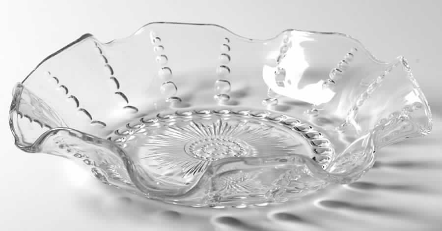 Columbia Clear 10" Ruffled Bowl by Federal Glass -1