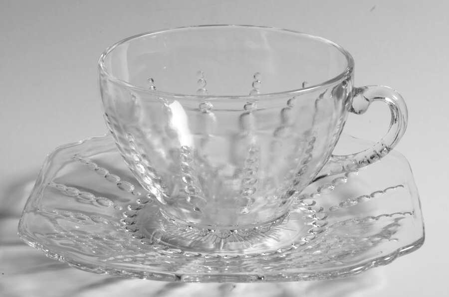 Columbia Clear Cup & Saucer Set by Federal Glass -1