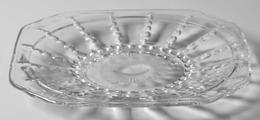 Columbia Clear Round Butter Dish No Lid by Federal Glass -1