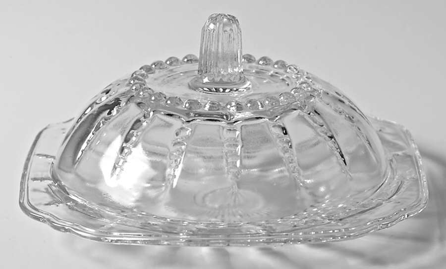 Columbia Clear Round Covered Butter by Federal Glass -1