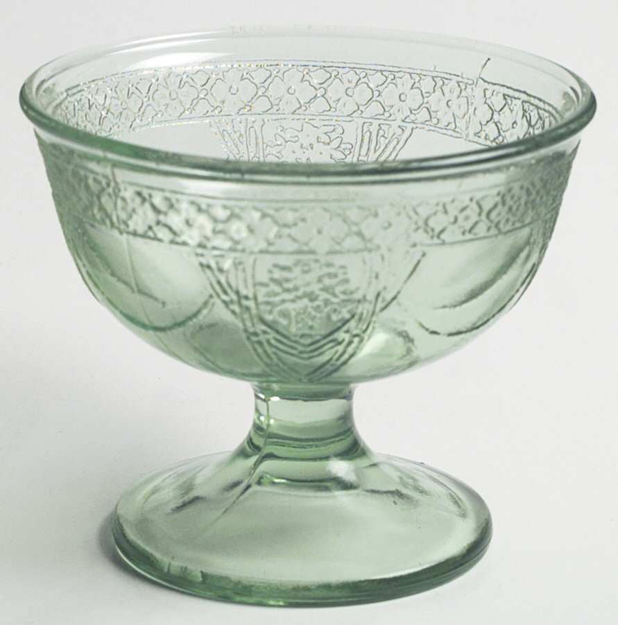 Georgian Green Champagne/Tall Sherbet by Federal Glass -1